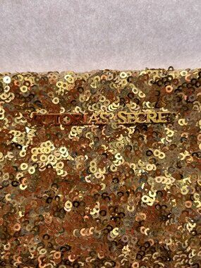 Victoria’s Secret Gold Sequin Clutch Cosmetic Bag NWT Glam Holiday Evening